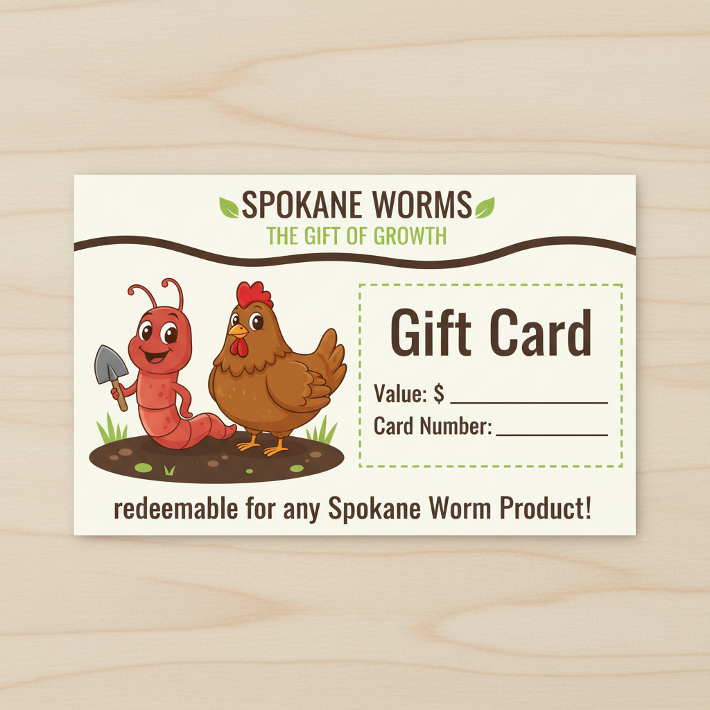 redeemable for any Spokane Worm Product!