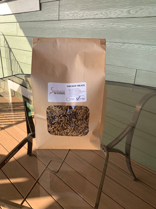 Dried Black Soldier Fly Larvae Chicken Treats- 3 lbs bag
