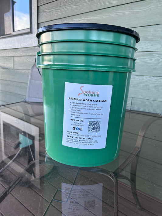 Worm Castings - 5 gallon bucket